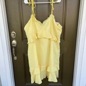 Yellow Summer Plus Size Short Dress